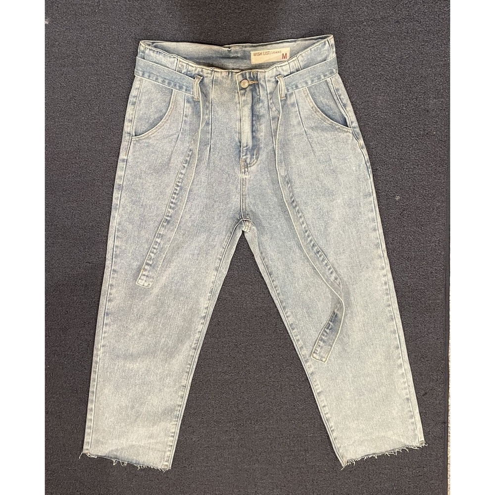 Wide Leg Jeans Women's Medium (8/10) Denim Belted‎ Excellent Condition